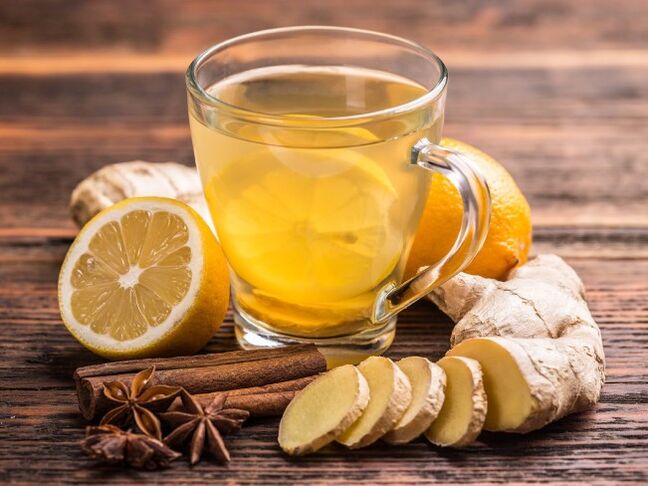 Ginger lemon tea perfectly strengthens the immune system and potency. 