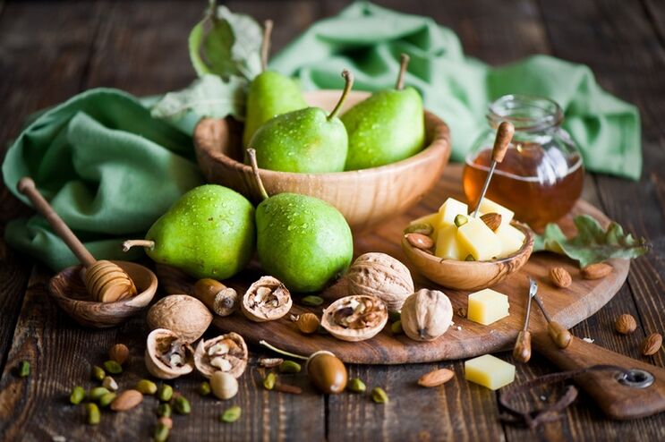 pears, walnuts and honey to increase potency