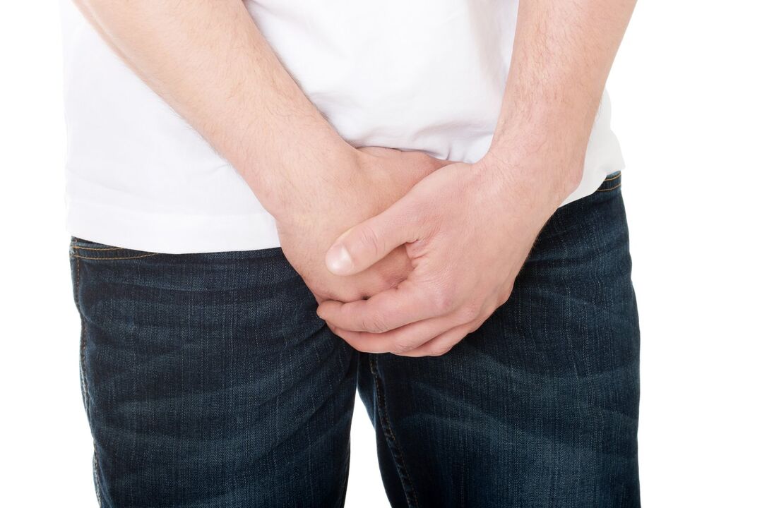groin pain with discharge from the urethra